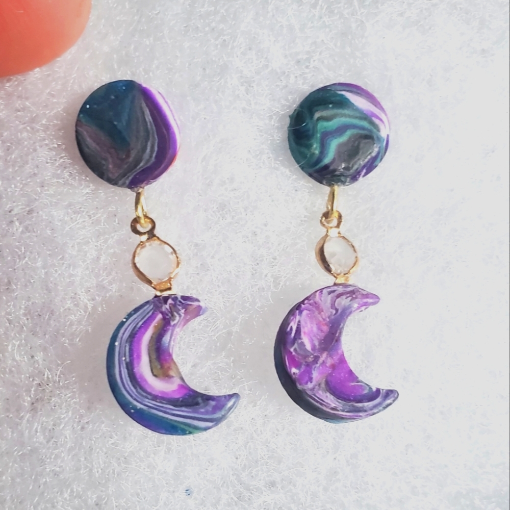 Clay Moon earrings